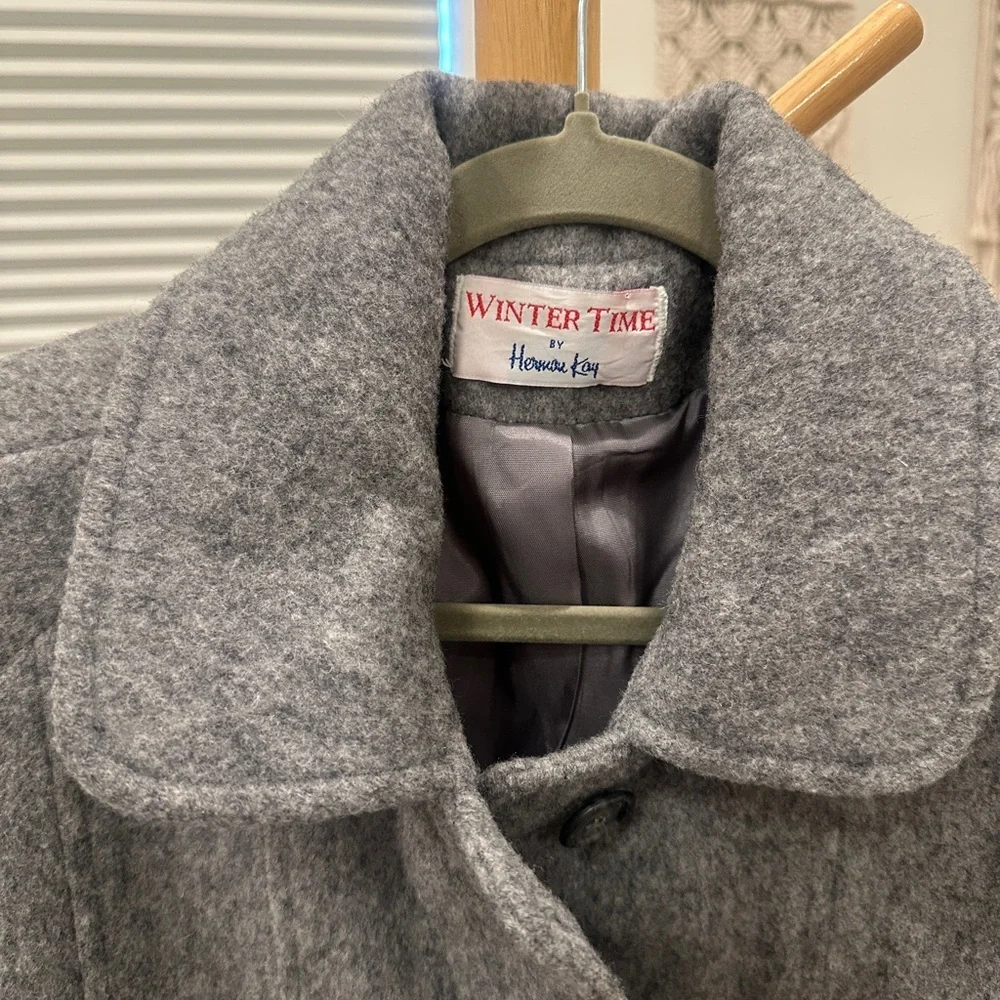 Vintage Wool Blend Grey Coat - Picture 2 of 6